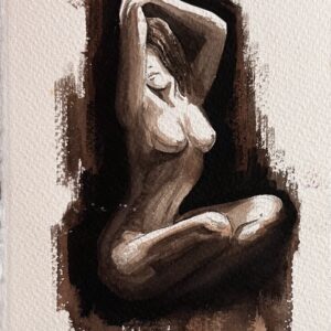 Desnudo mujer sentada