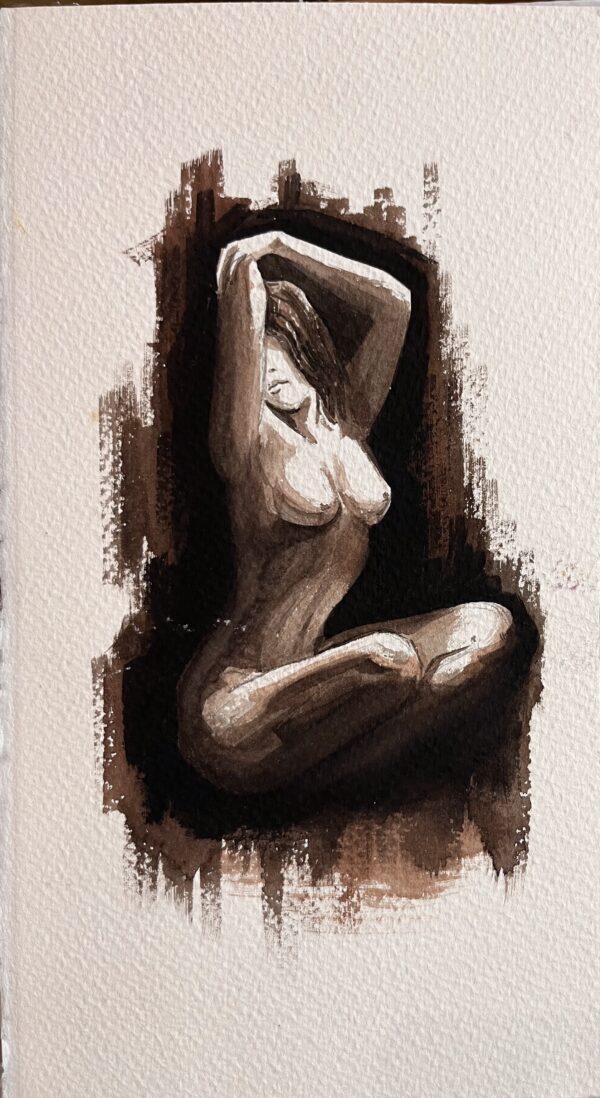 Desnudo mujer sentada